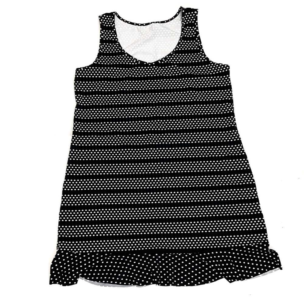 Land’s End • swim suit dress black and white polka dots • L size 14-16